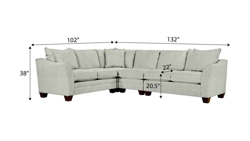 Foresthill 4-pc. Loveseat Sectional Sofa Dimensions