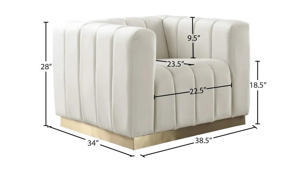 Marlon Velvet Chair Dimensions