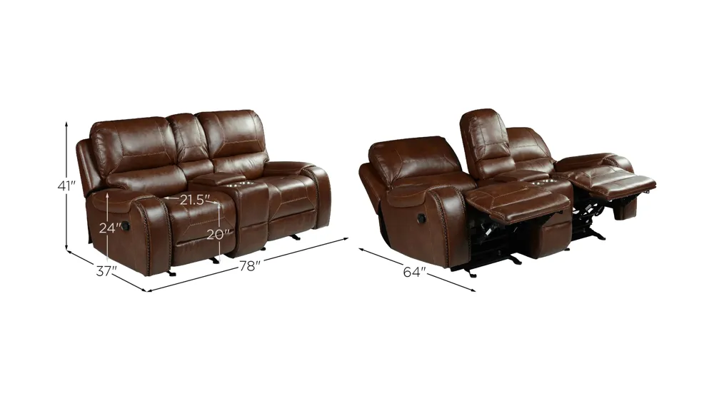 Keily Glider Recliner Loveseat Dimensions