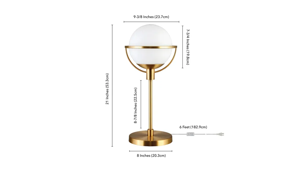 Limbani Globe & Stem Table Lamp Dimensions