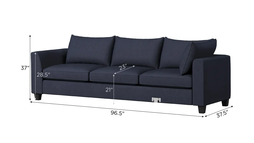 Daine Left Arm Facing Sofa w/ Sectional Bracket Dimensions
