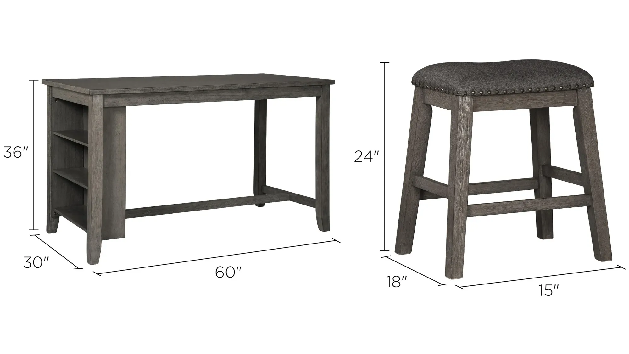 Nash 3-pc. Counter-Height Dining Set | Raymour & Flanigan