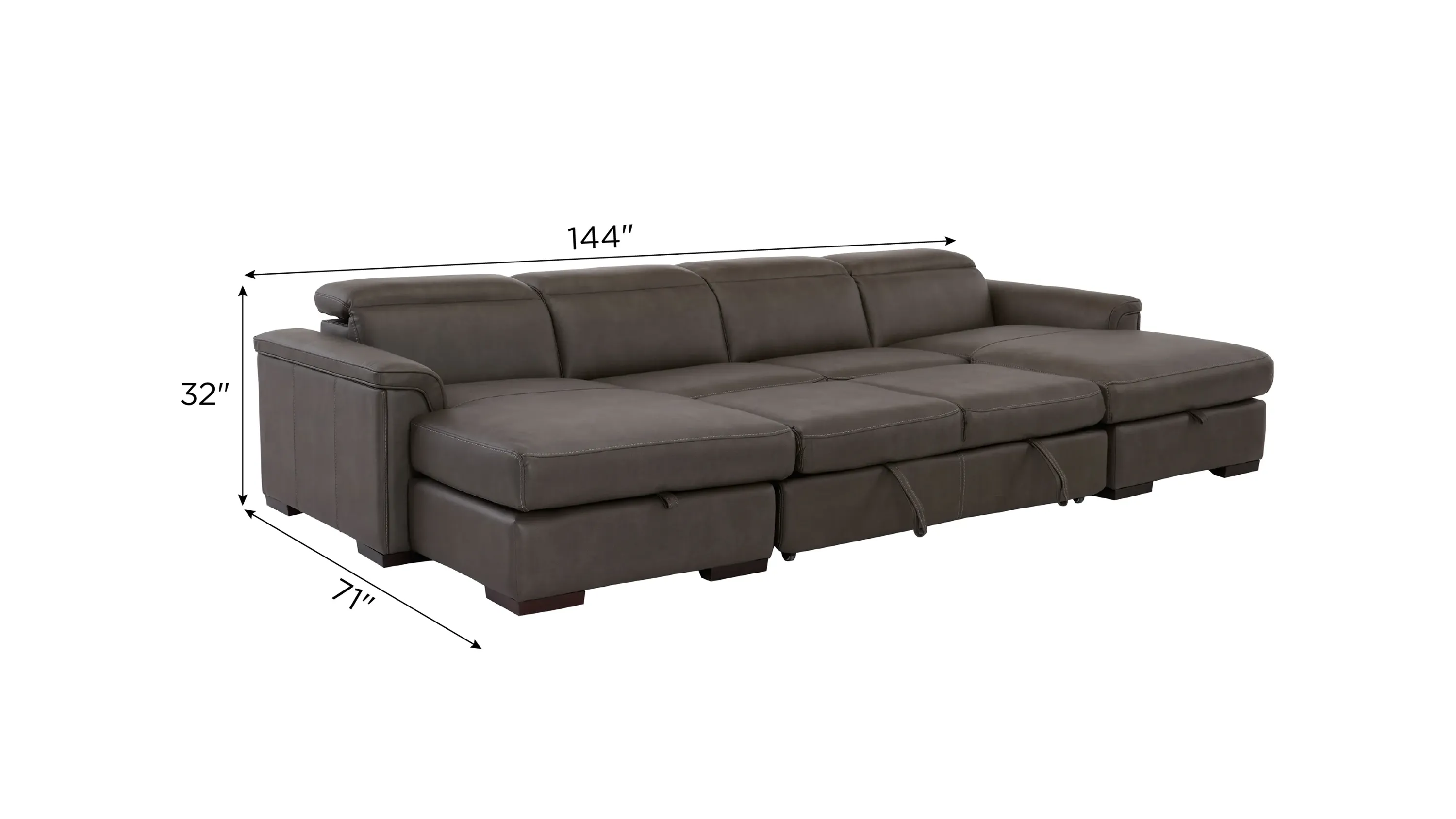 Orion 3-pc. Dual Power Media Sectional w/ Speaker Headrest