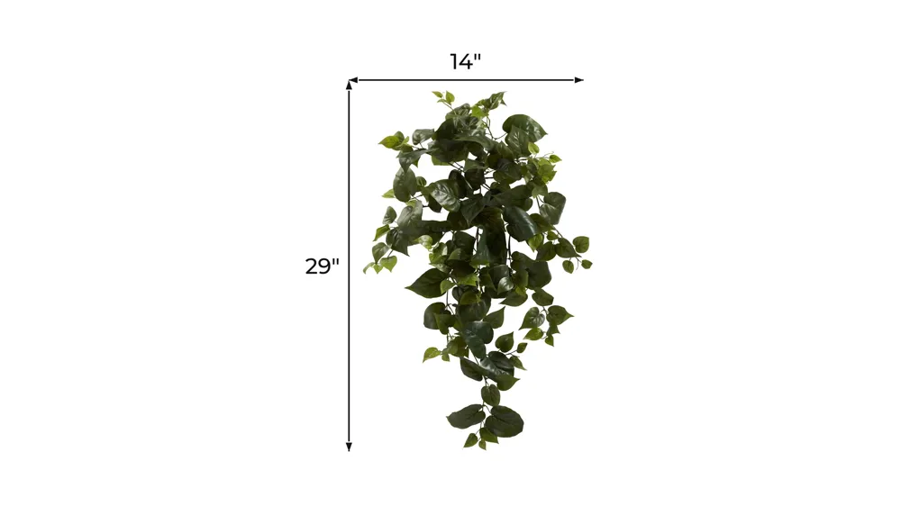 34in. Philo Hanging Artificial Plant (Set of 3) Dimensions