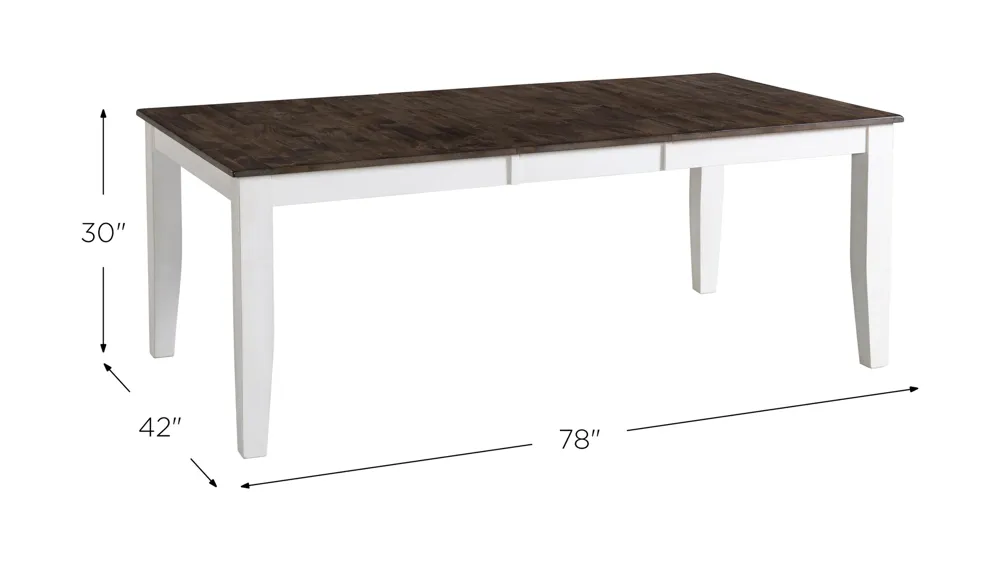 Kona Butterfly Leaf Dining Table Dimensions
