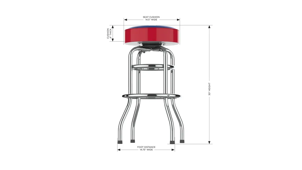 NHL Backless Swivel Bar Stool Dimensions
