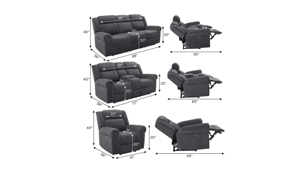 Harrison Living Room Set Dimensions