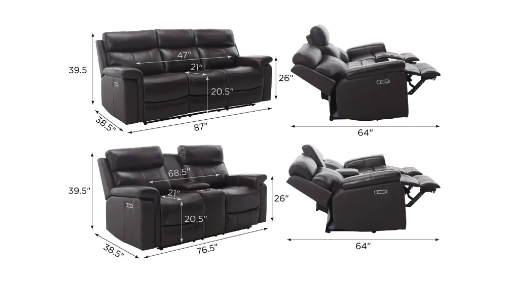 XanderLiving Room Set Dimensions