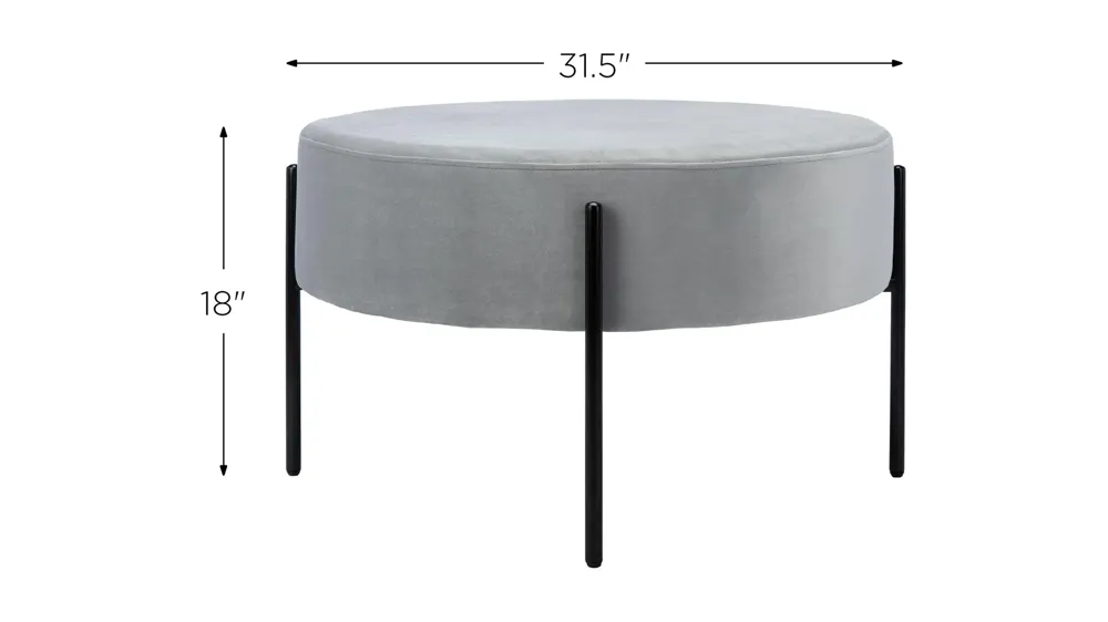 Fulton Round Cocktail Ottoman Dimensions