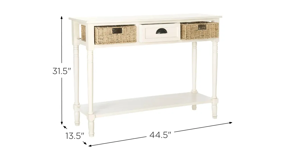 Carina Wicker Console Table With Storage Dimensions