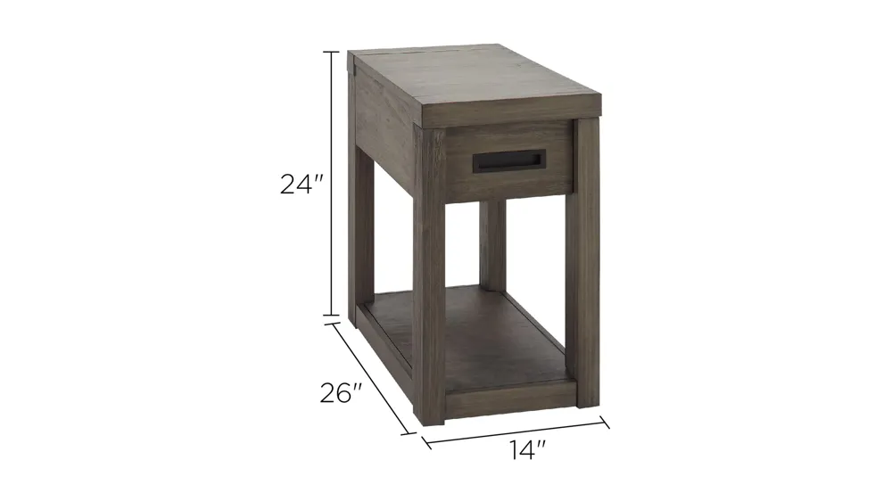 Riata Rectangular Chairside Table Dimensions
