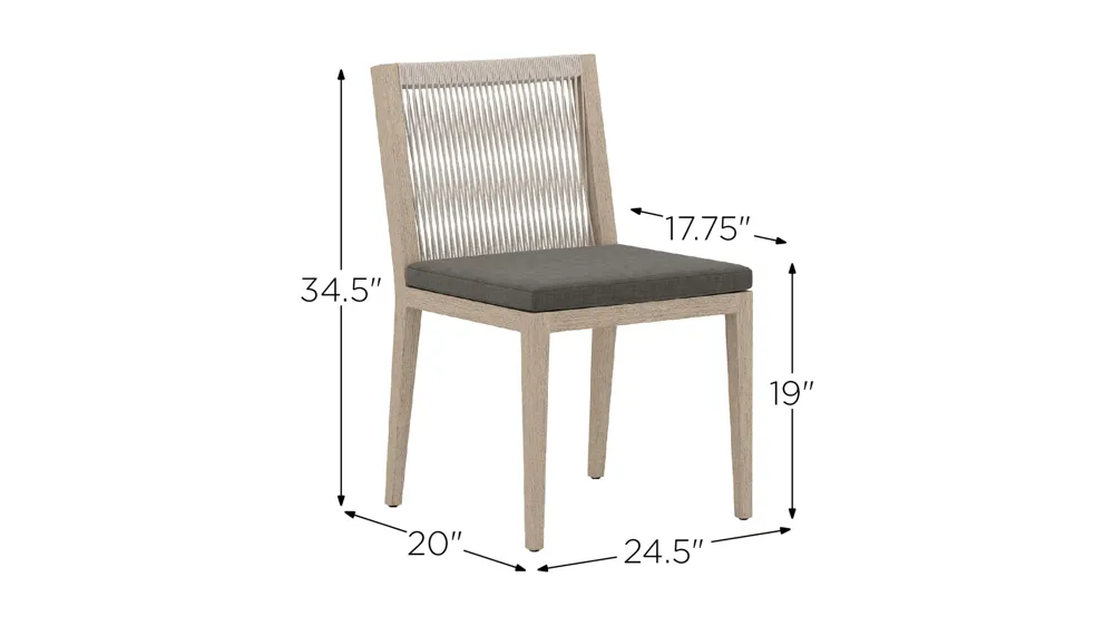 Sherwood Outdoor Dining Side Chair Dimensions
