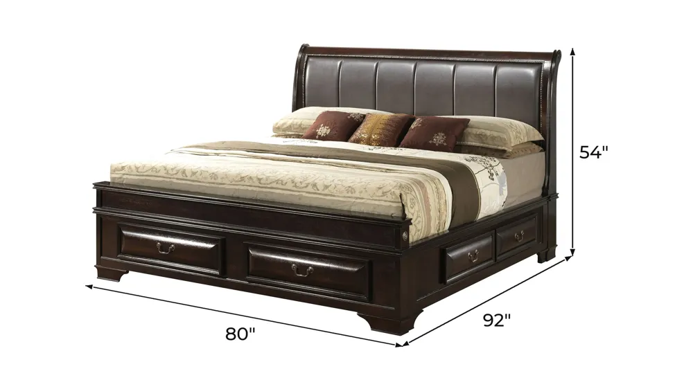 Sarasota Upholstered Storage Bed Dimensions