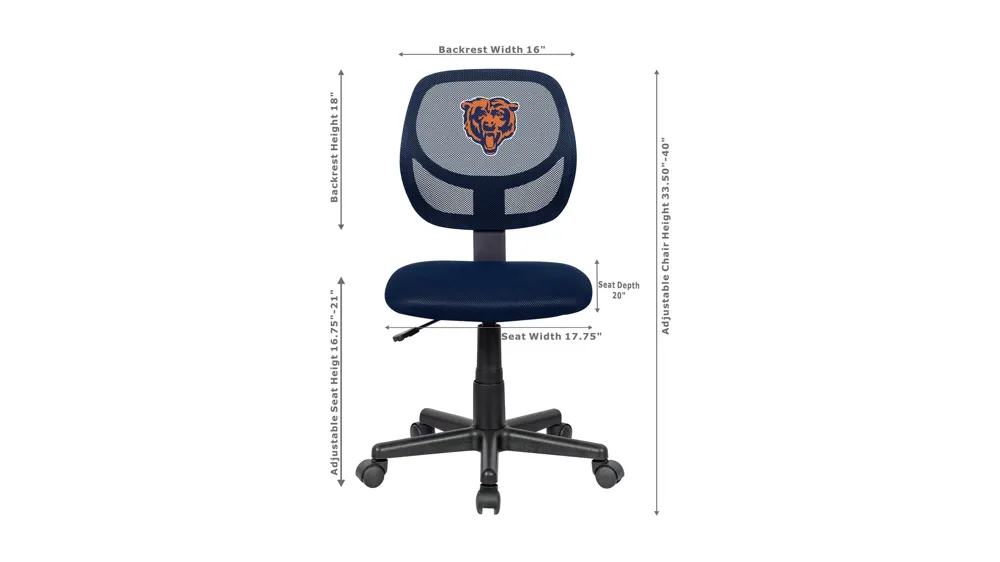 NFL Armless Task Chair Dimensions
