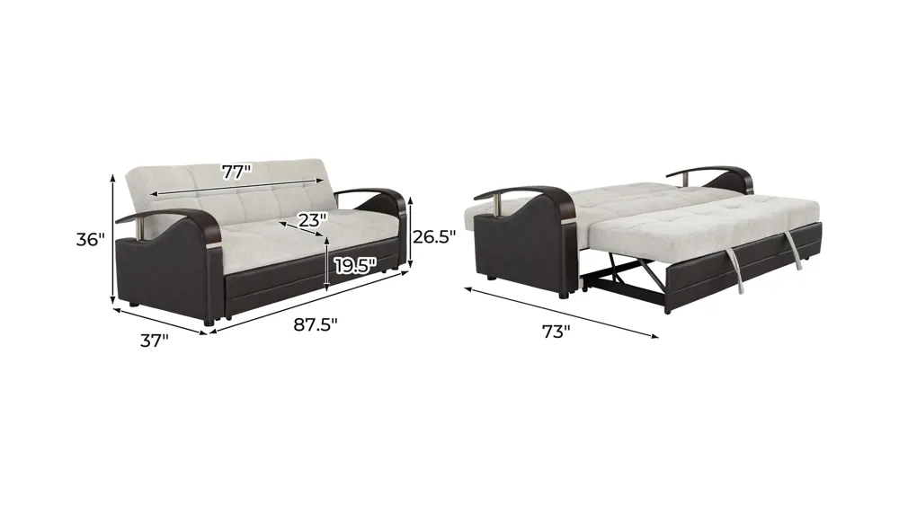 Jayson 2-pc. Klik Klak Pop-Up  Sleeper Sofa Dimensions