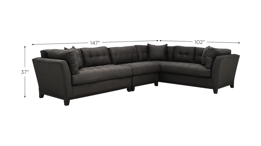 Cityscape 3-pc. Sectional Dimensions