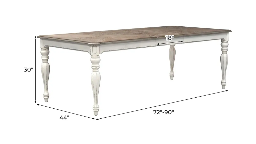 Magnolia Manor Rectangular Leg Table Dimensions