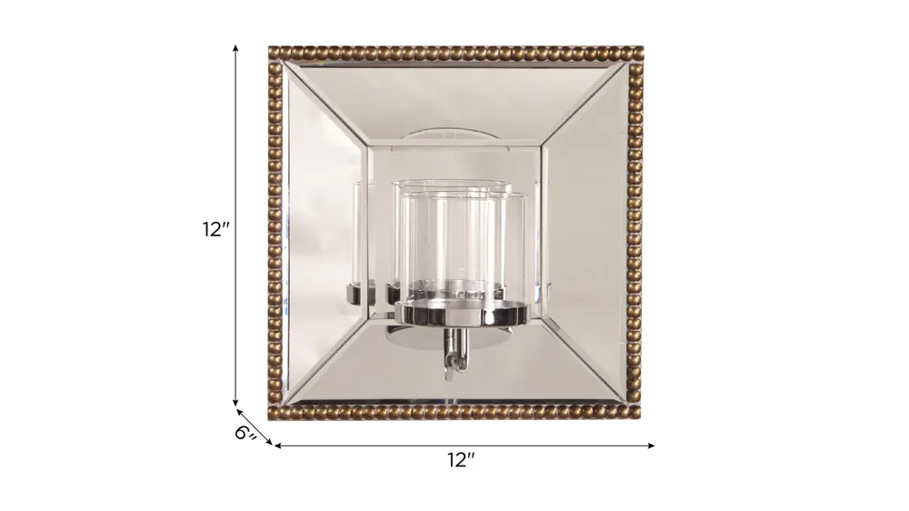 Lydia Mirror w/Candle Holder Dimensions
