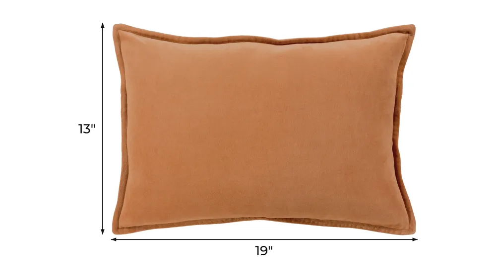 Cotton Velvet 13" x 19" Throw Pillow Dimensions