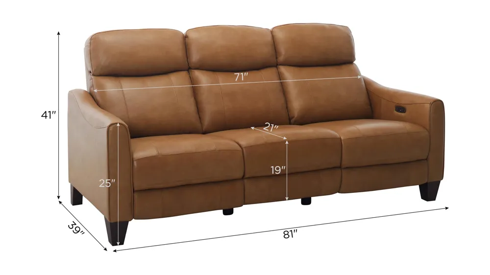 Mullican Zero Gravity Power Sofa w/ Power Headrest Dimensions