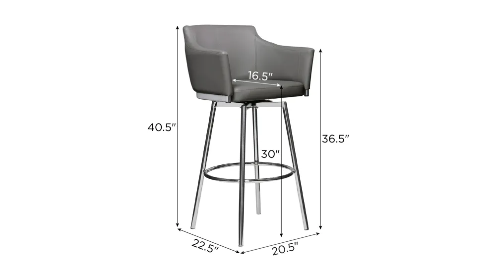 Avril Memory Swivel Barstool Dimensions