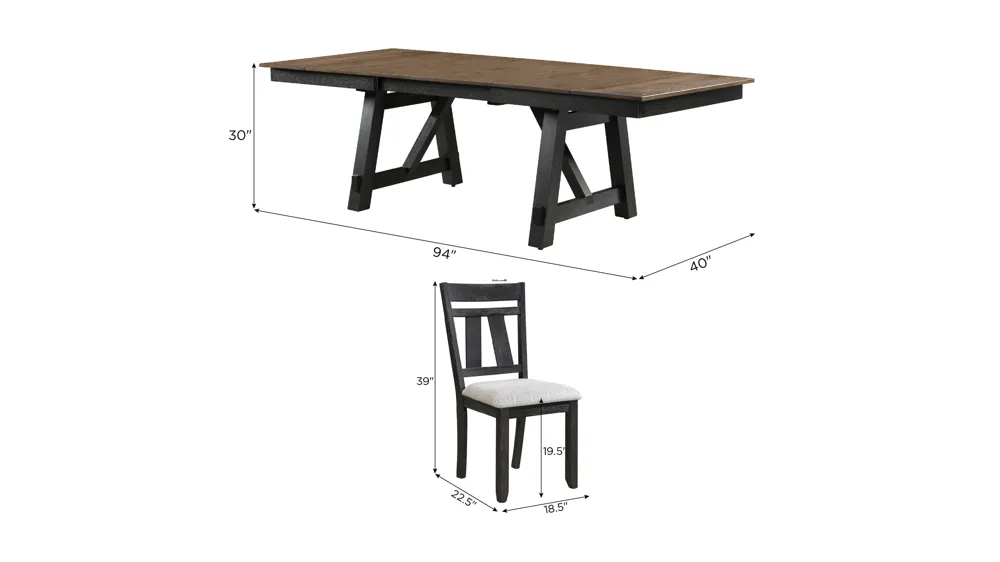 Maribelle 7-pc. Dining Set Dimensions