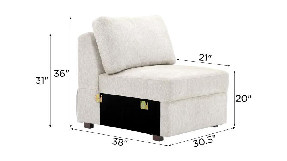 Juniper Armless Chair Dimensions