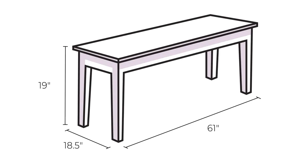 Intrigue Upholstered Dining Bench Dimensions