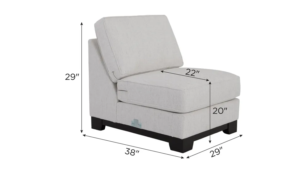 Artemis I Armless Chair Dimensions
