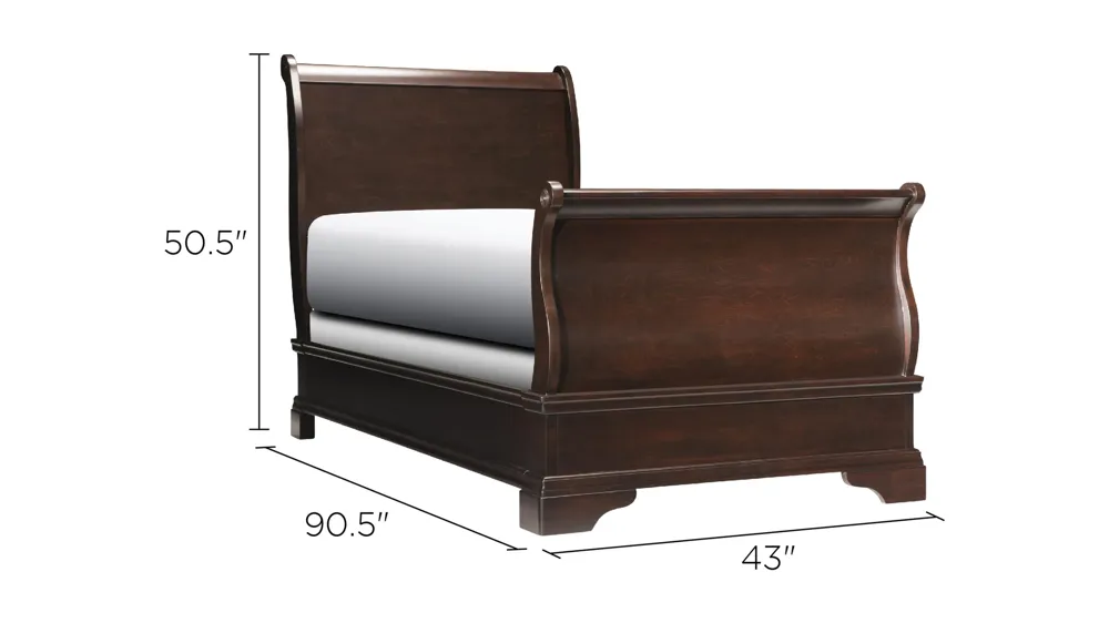 Charleston Sleigh Bed Dimensions