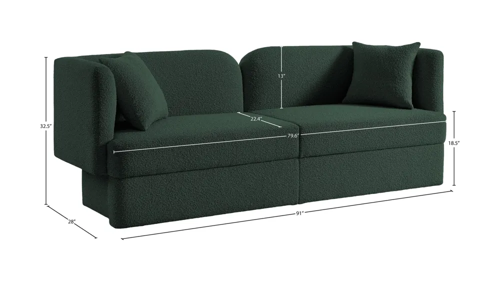 Marcel Boucle Fabric Sofa Dimensions