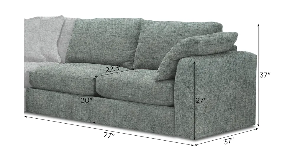 Nappily Right Arm Facing Loveseat Dimensions