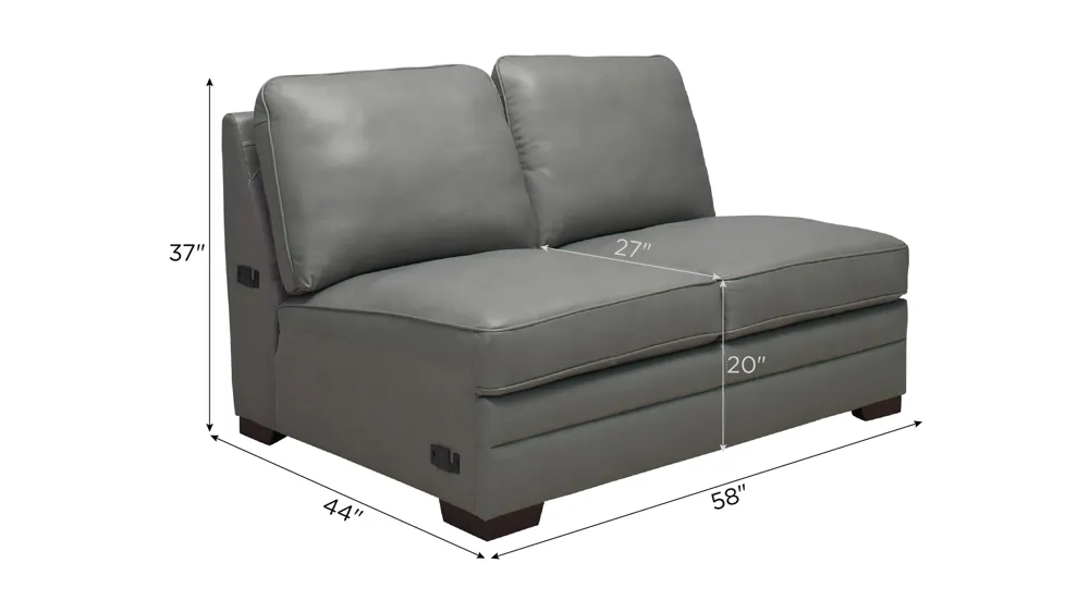 Dorian Armless Loveseat Dimensions
