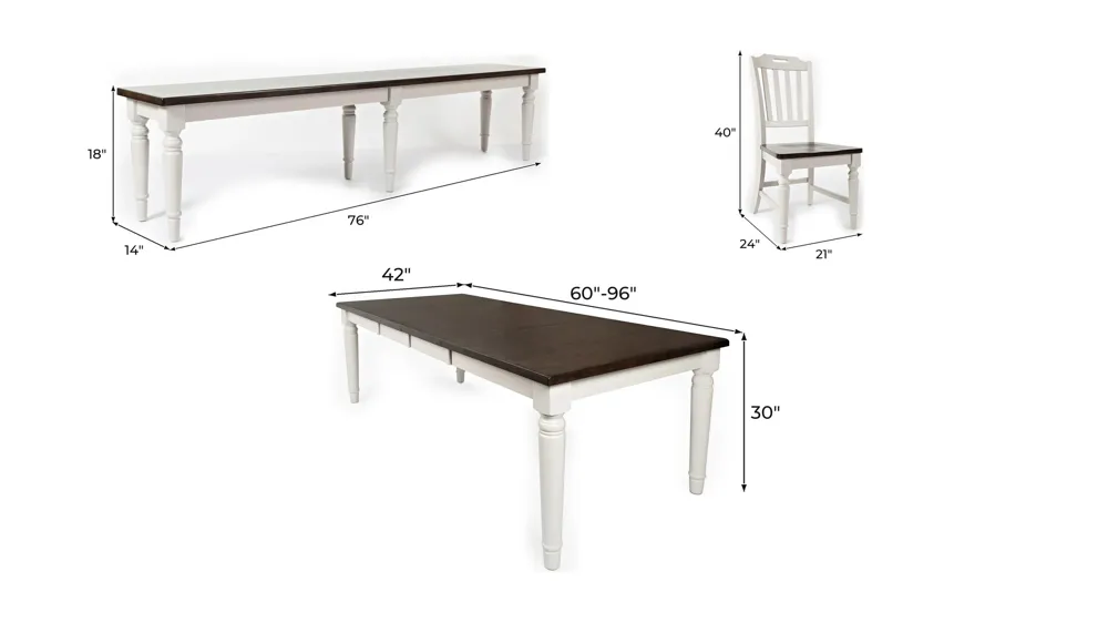 Mount Vernon 6-pc. Dining Set Dimensions