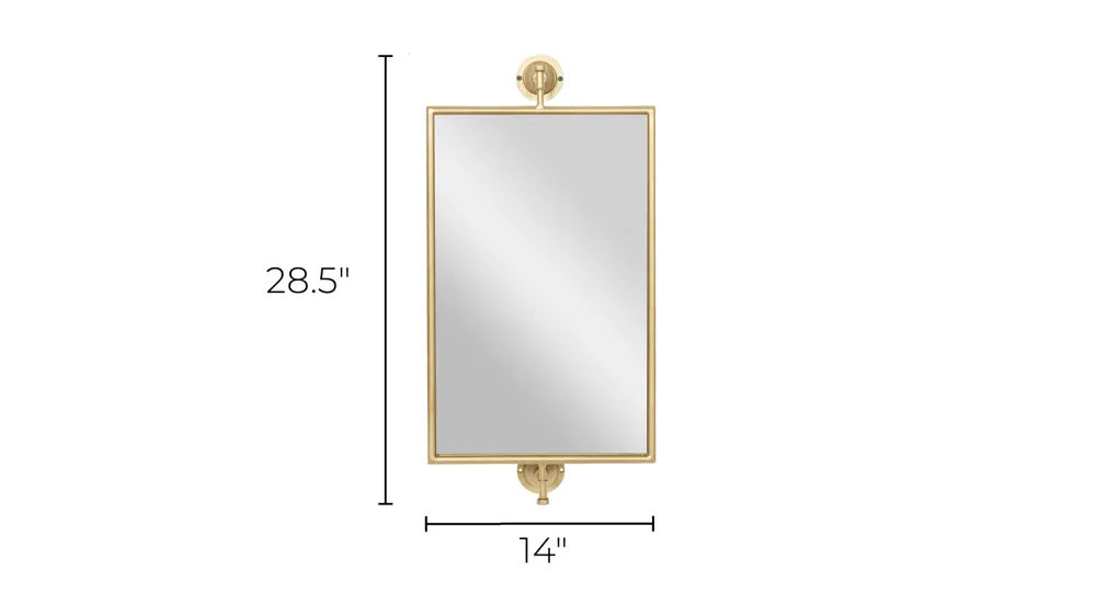 Ivy Collection Gold Wood Wall Mirror Dimensions