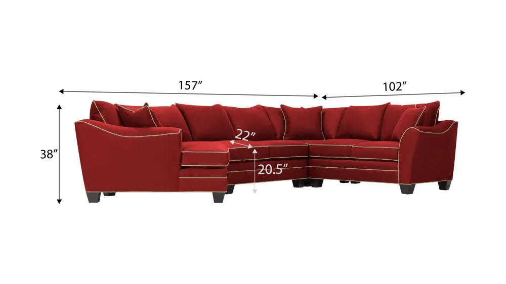 Foresthill 4-pc. Left Hand Cuddler with Loveseat Sectional Sofa Dimensions