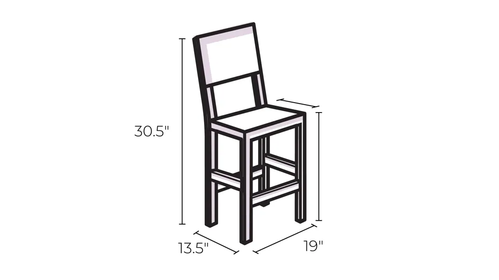 Cory Woven Leather Barstool Dimensions