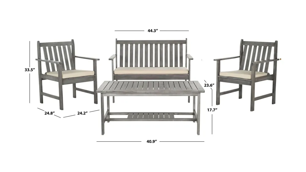 Richmond 4-pc. Patio Set Dimensions
