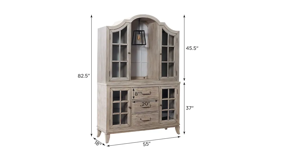 Gabrielle 2-pc. China Cabinet Dimensions