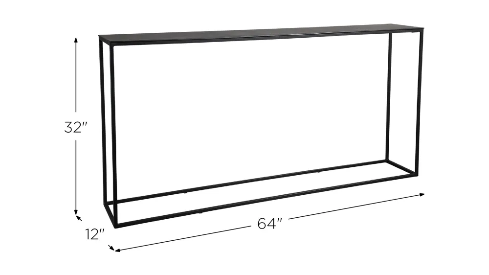 Coreene Large Console Table Dimensions