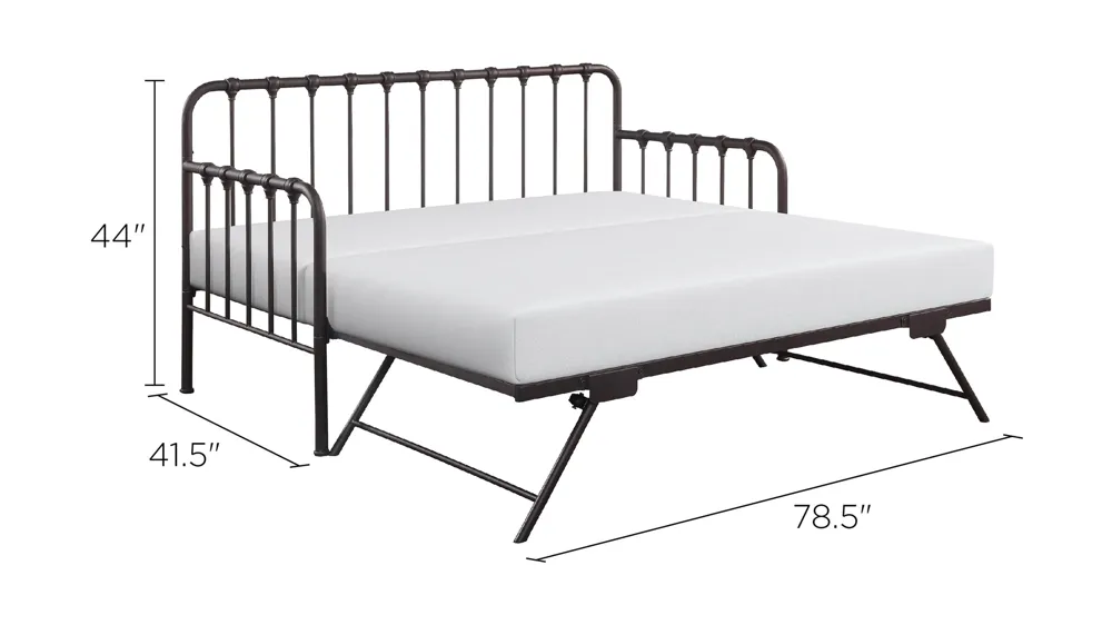 Batavia Metal Daybed With Trundle Dimensions