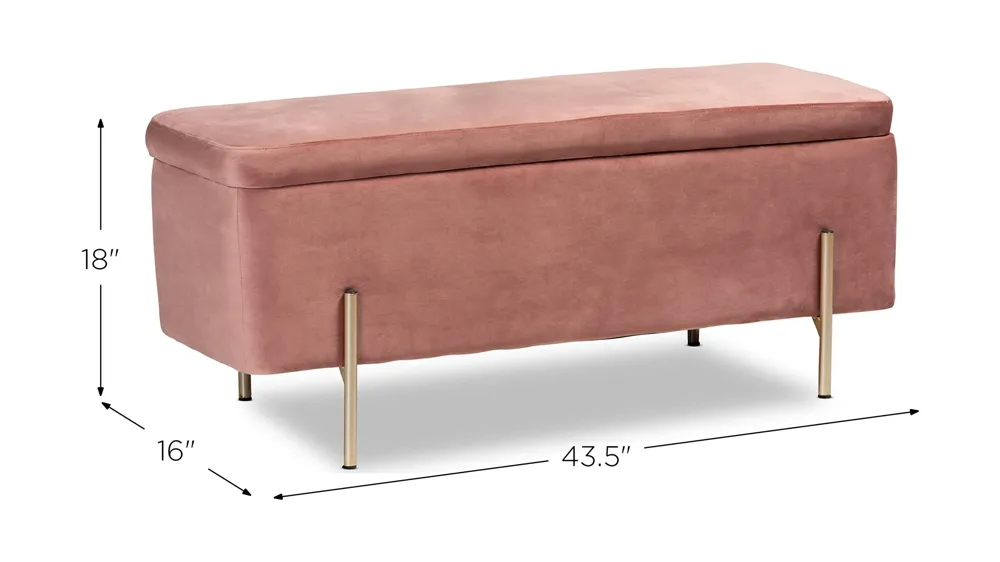 Rockwell Upholstered Storage Bench Dimensions