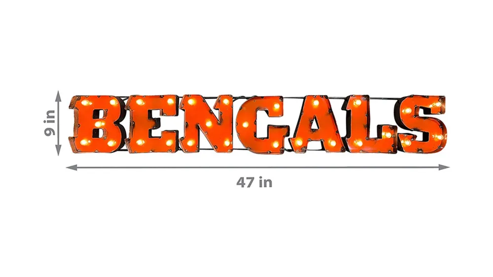 NFL Lighted Recycled Metal Sign Dimensions