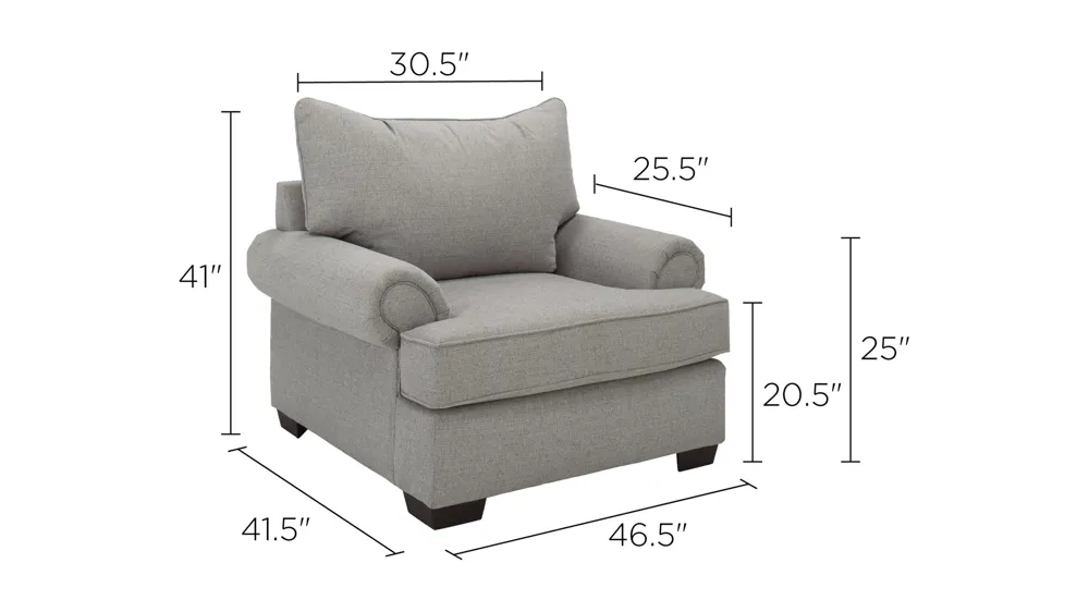 Caldwell Living Room Chair Dimensions