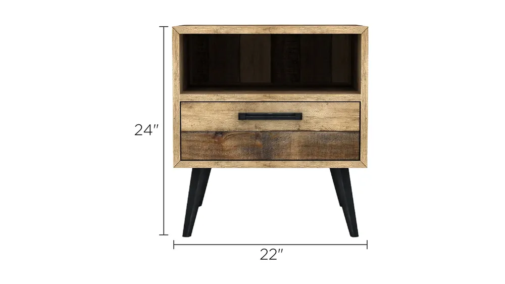 Apollo One Drawer Nightstand Dimensions