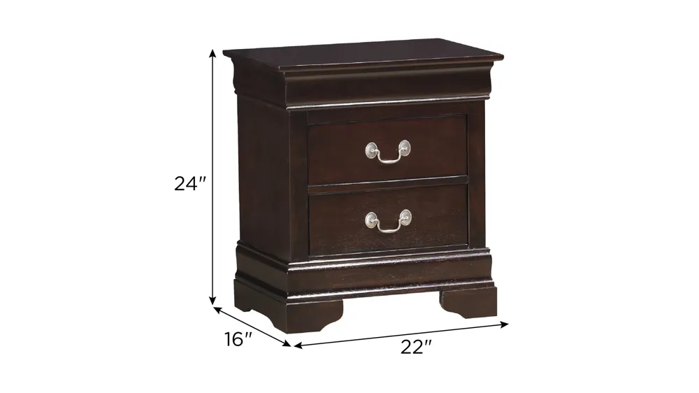Rossie 2-Drawer Nightstand Dimensions