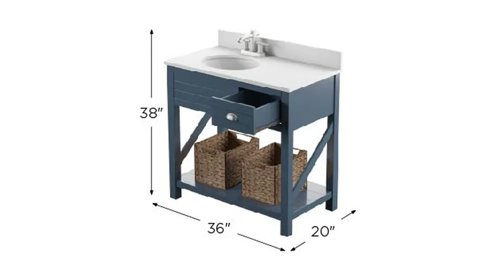Avon 36" Bathroom Vanity Dimensions