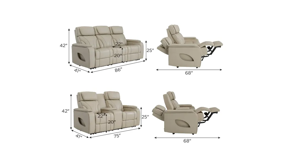 Avis Living Room Set Dimensions