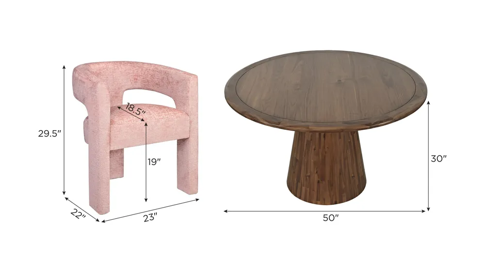 Gwen Dining Set -5pc. Dimensions