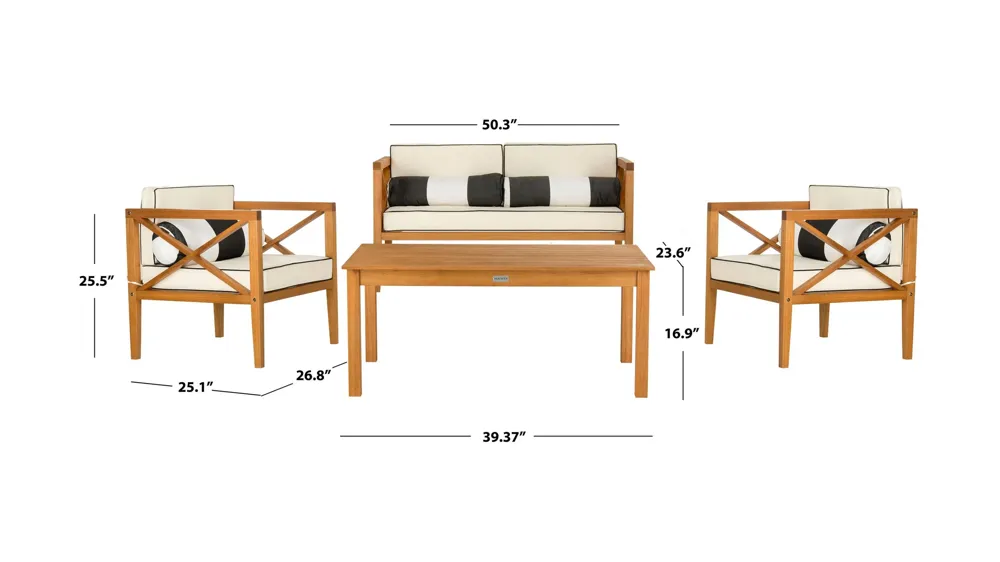 Johannes 4-pc. Patio Set Dimensions